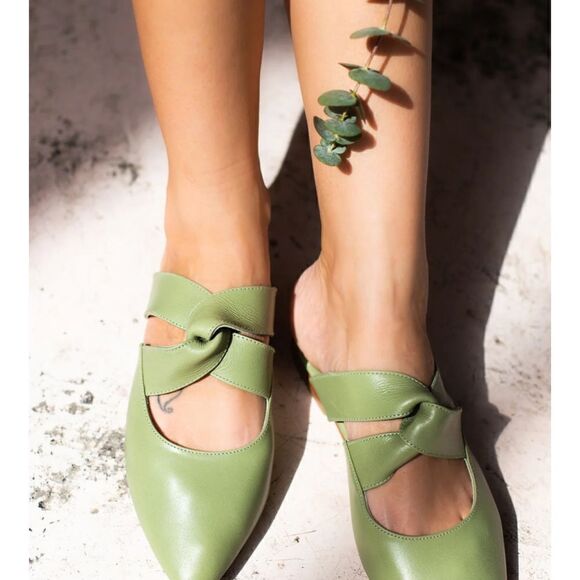 Balielf Taj Mahal white pointy toe mules size 7 - Picture 3 of 7